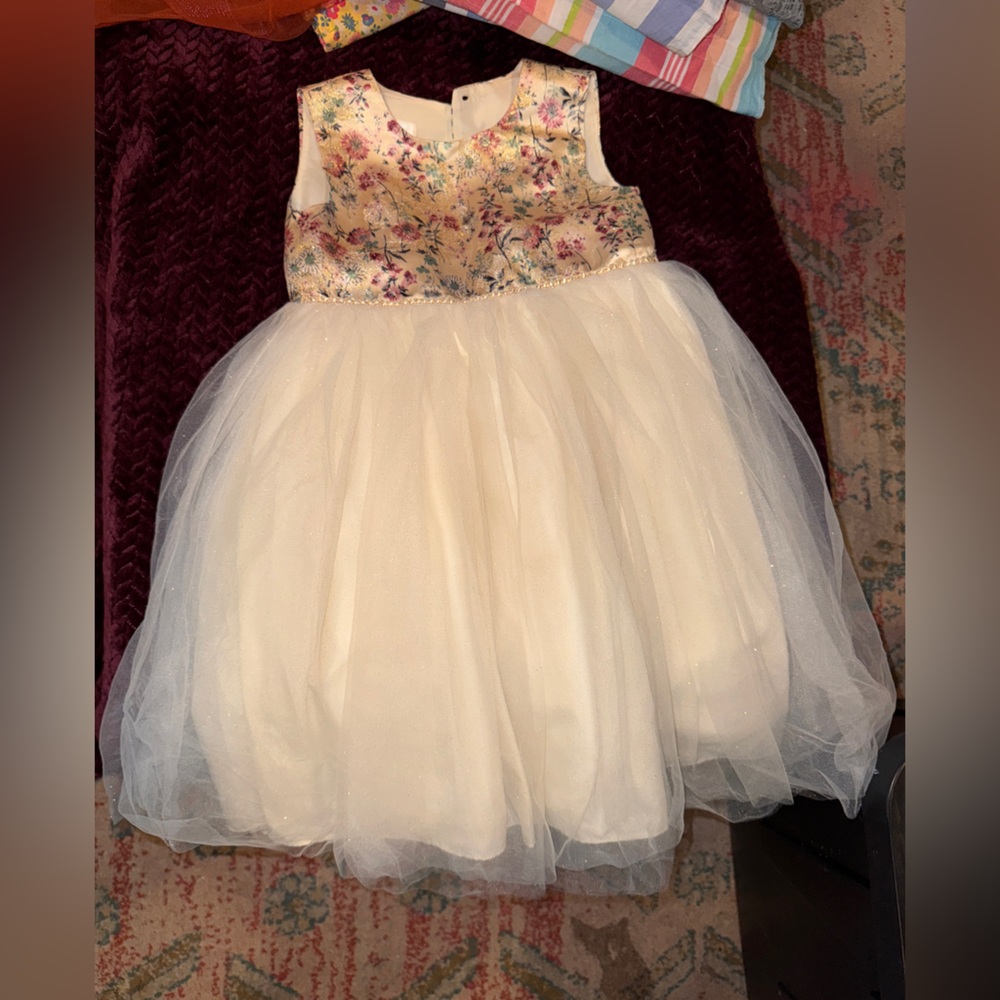 Laura Ashley Floral Cream Tulle Dress